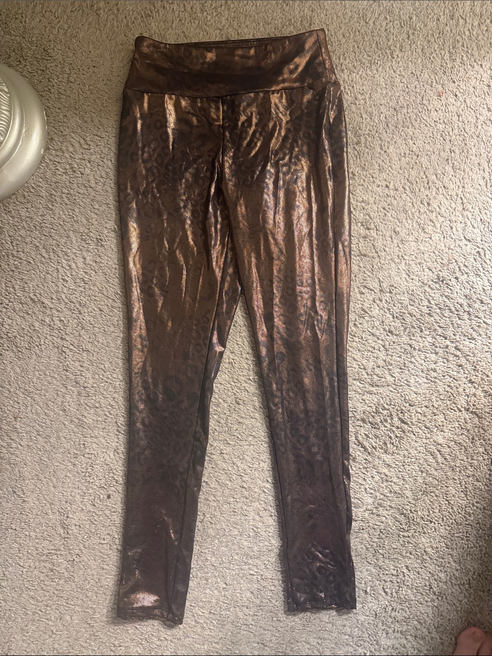 wild fable Shimmering Bronze Animal-Print Leggings